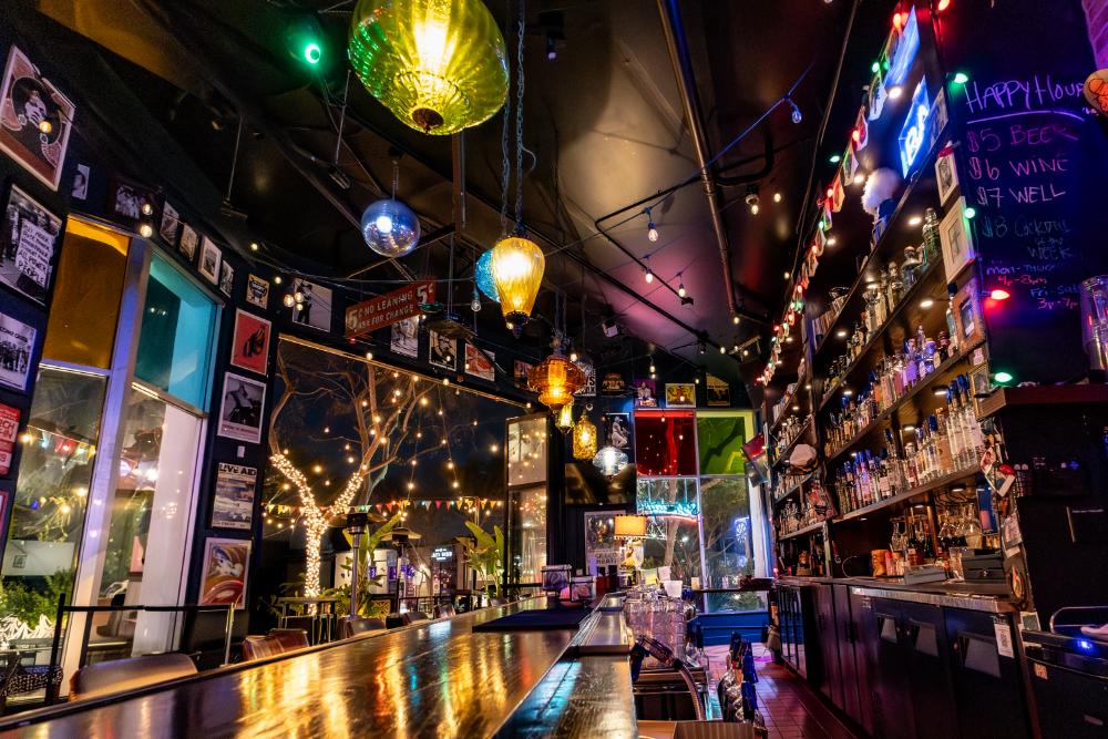 Colorful cocktail lounge interior at Schmittys WeHo